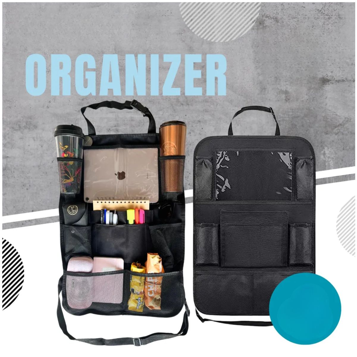 INSPIRA MARKET - Organizador de Asiento para Auto Multibolsillo Pack x2