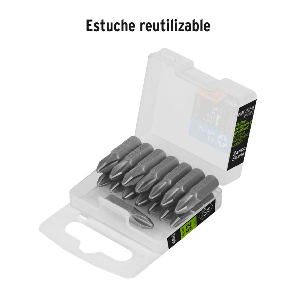 TRUPER - Estuche con 15 puntas de cruz PH2 largo 1 Truper Expert - 100193