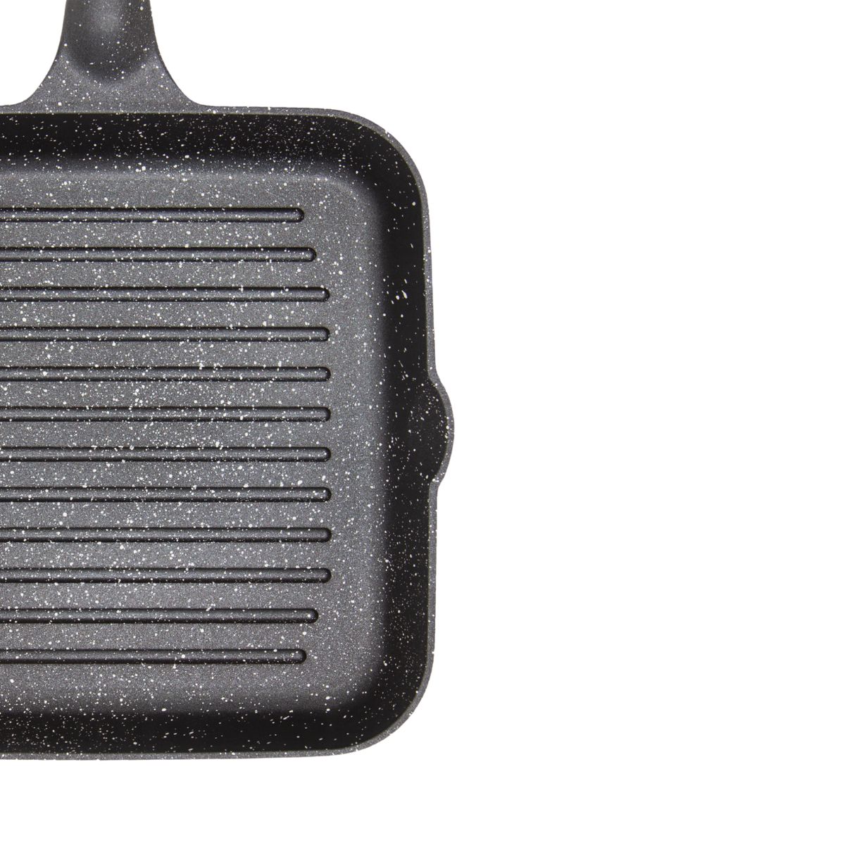 Reyna - Sartén Grill antiadherente 24cm color negro con tapa de vidrio