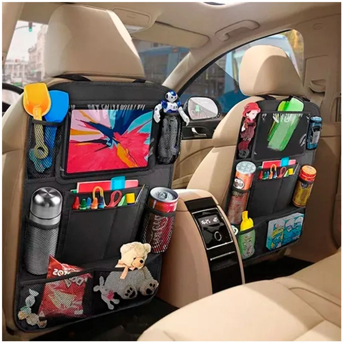INSPIRA MARKET - Organizador de Asiento para Auto Multibolsillo Pack x2