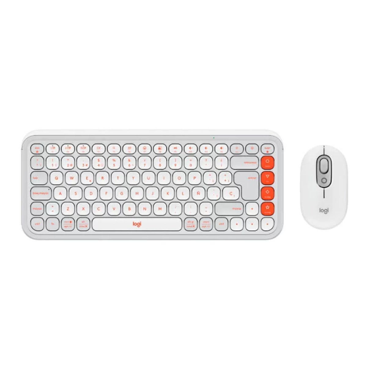 LOGITECH - Kit Teclado y Mouse LOGITECH POP ICON Bluetooth Wireless SP WHITE