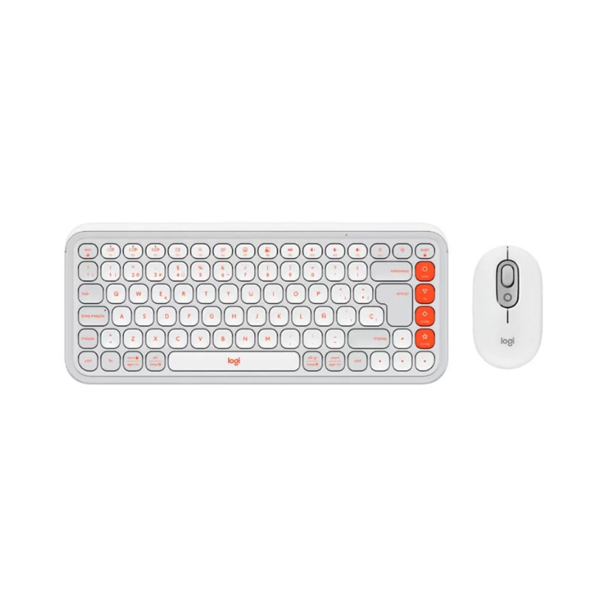 LOGITECH - Kit Teclado y Mouse LOGITECH POP ICON Bluetooth Wireless SP WHITE