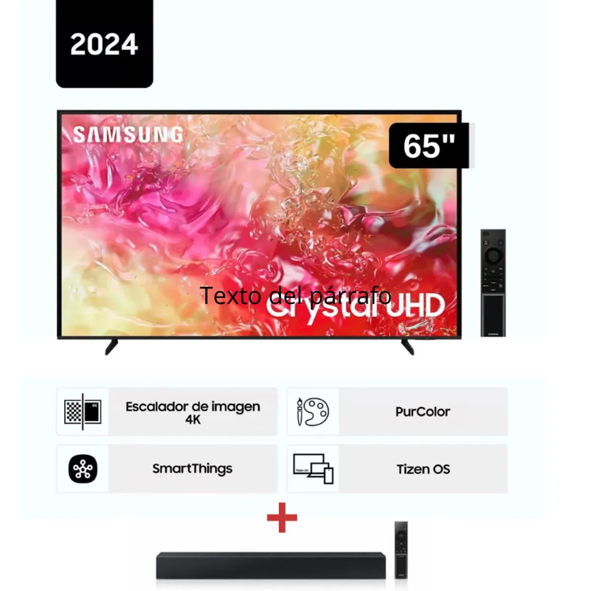SAMSUNG - TELEVISOR SAMSUNG 65” CRYSTAL UHD 4K UN65DU7000GXPE