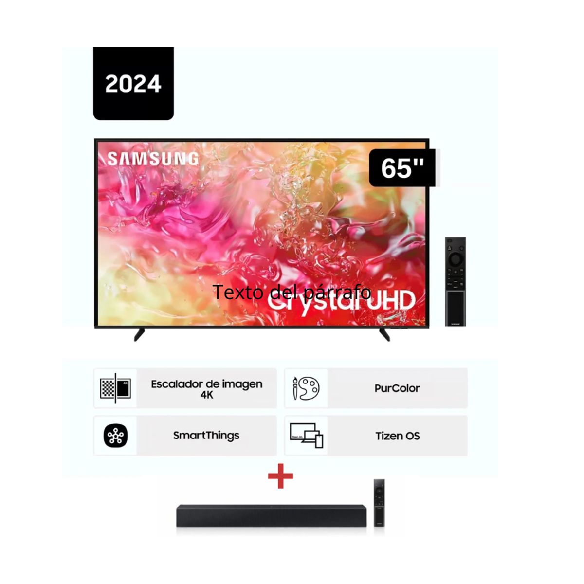 SAMSUNG - TELEVISOR SAMSUNG 65” CRYSTAL UHD 4K UN65DU7000GXPE