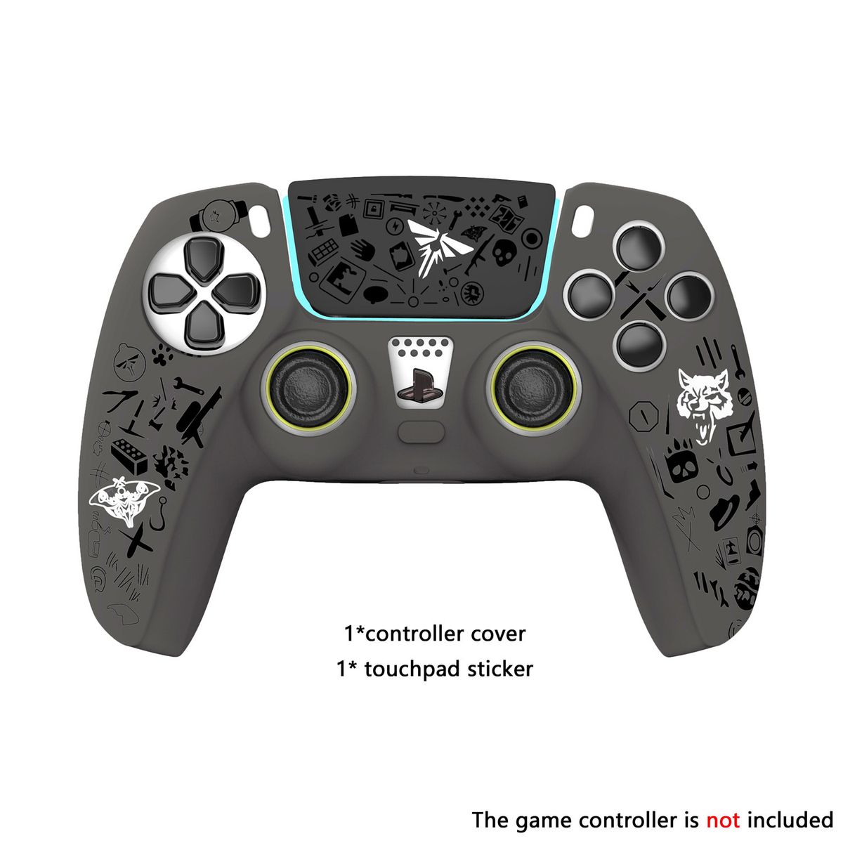 GENERICO - Funda de silicona para mando PS5 con diseño y pegatina decorativa 2