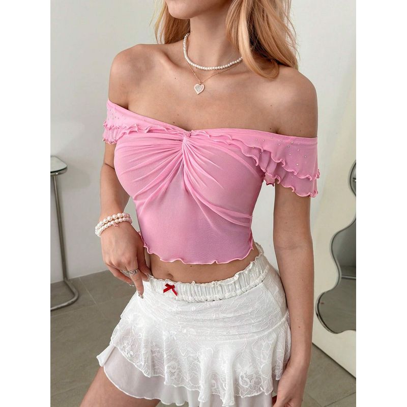 GENERICO - TOP ROSADO LOLITAS ROMANTICA