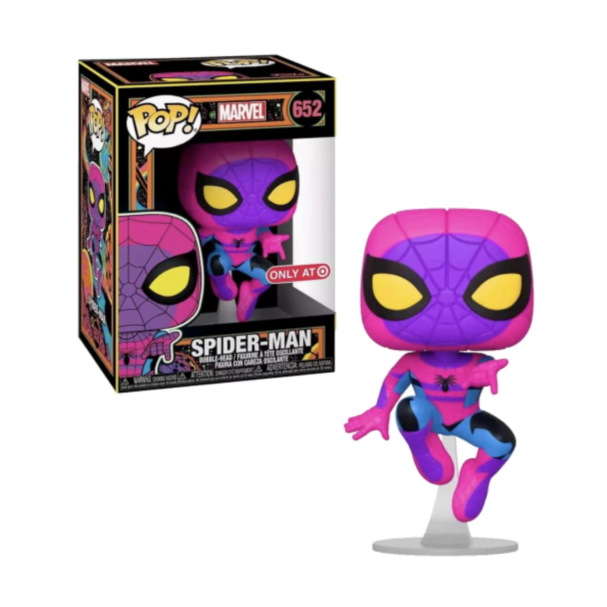 FUNKO - Spiderman Funko Pop 652 Blacklight Exclusivo Target