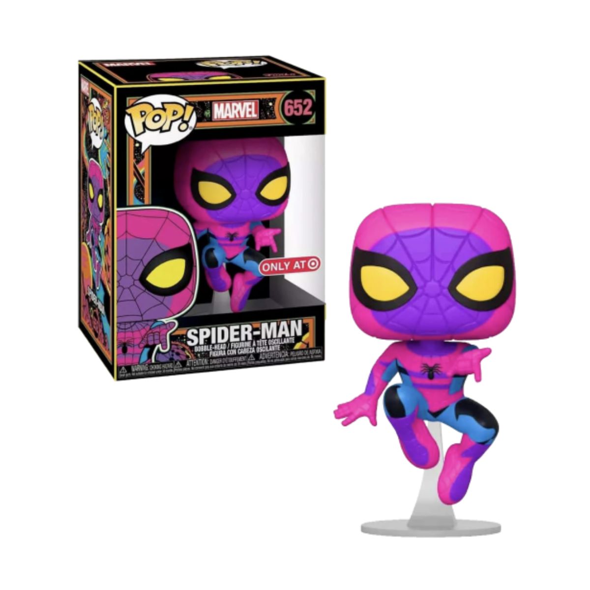 FUNKO - Spiderman Funko Pop 652 Blacklight Exclusivo Target