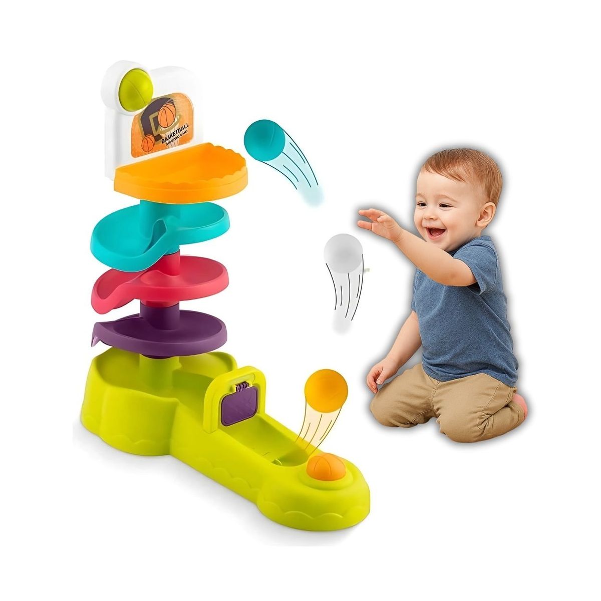 GENERICO - Juguete Torre Montessori con Aro de Baloncesto para Bebé