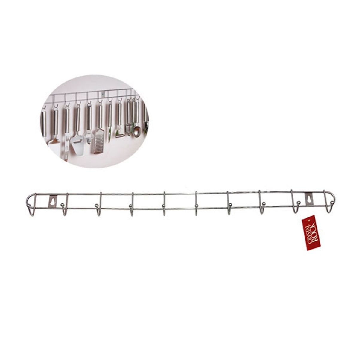 GENERICO - Perchero cromado multiusos 10 ganchos – importado