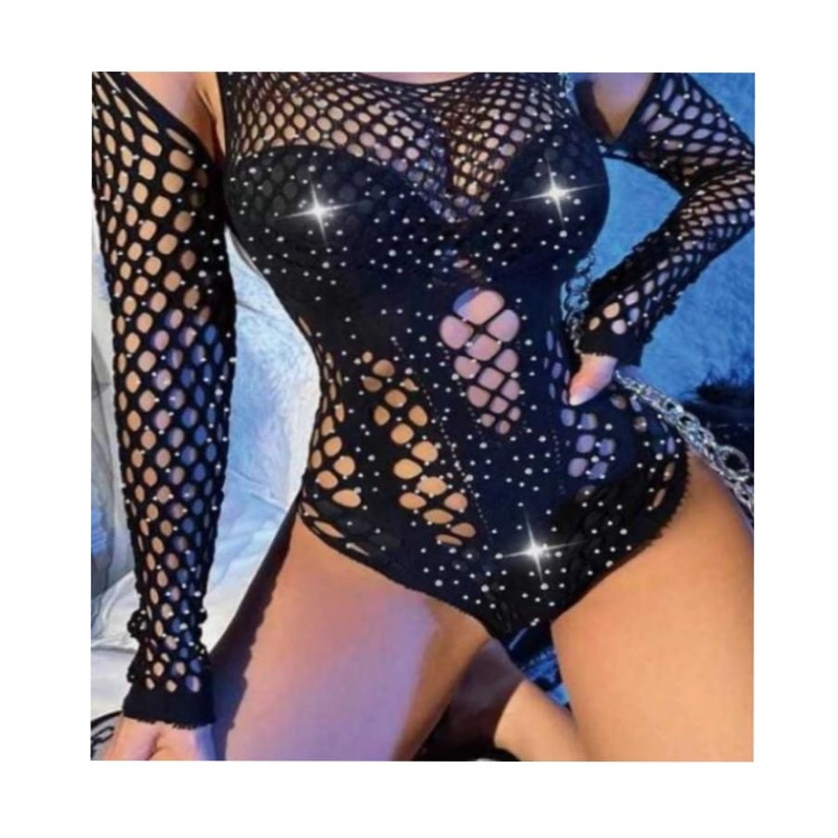 GENERICO - Body Red Con Brillo Manga Larga