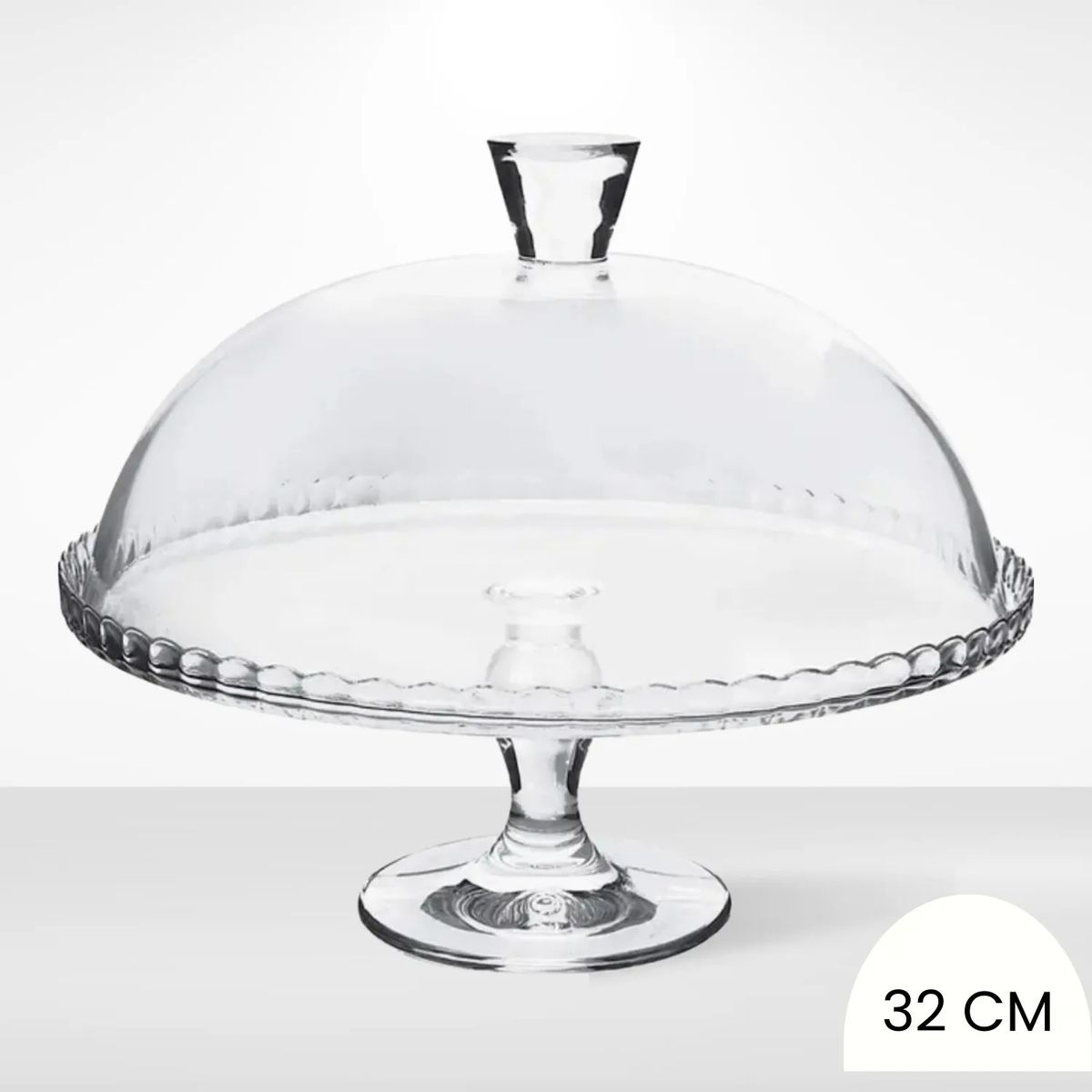 GENERICO - Porta Torta de Vidrio con Estuche 32 cm