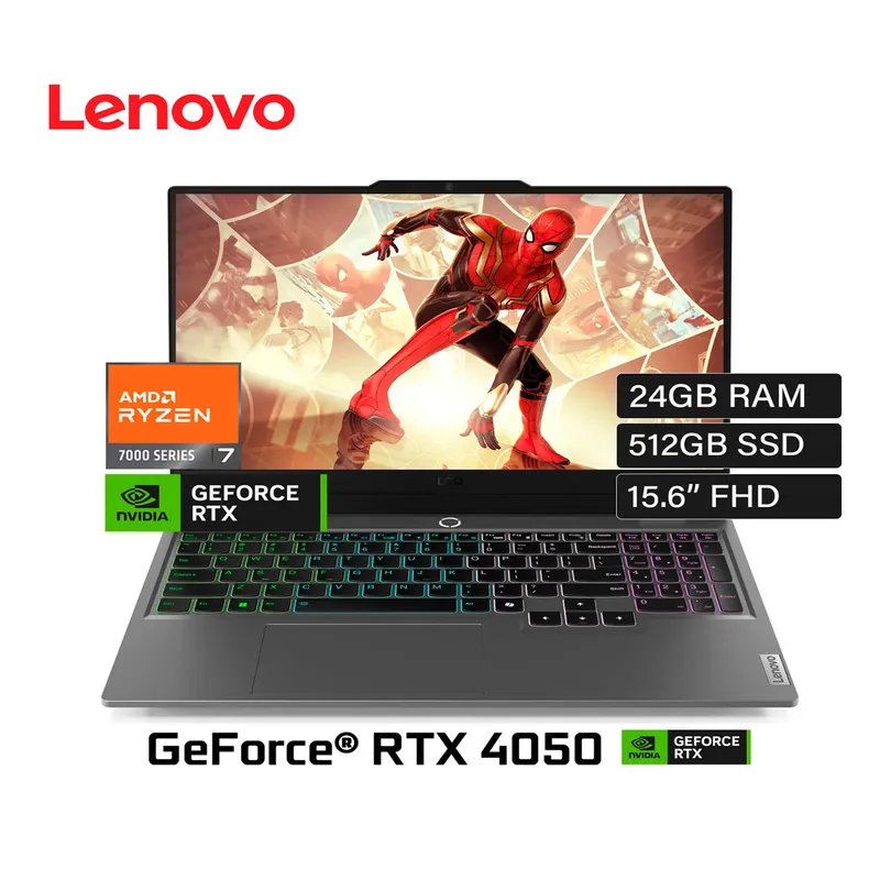 LENOVO - Laptop LENOVO LOQ 15ARP9, 15.6" FHD IPS, AMD RYZEN 7-7435HS 4.5 GHz, 24GB RTX 4050 6GB 512GB M.2
