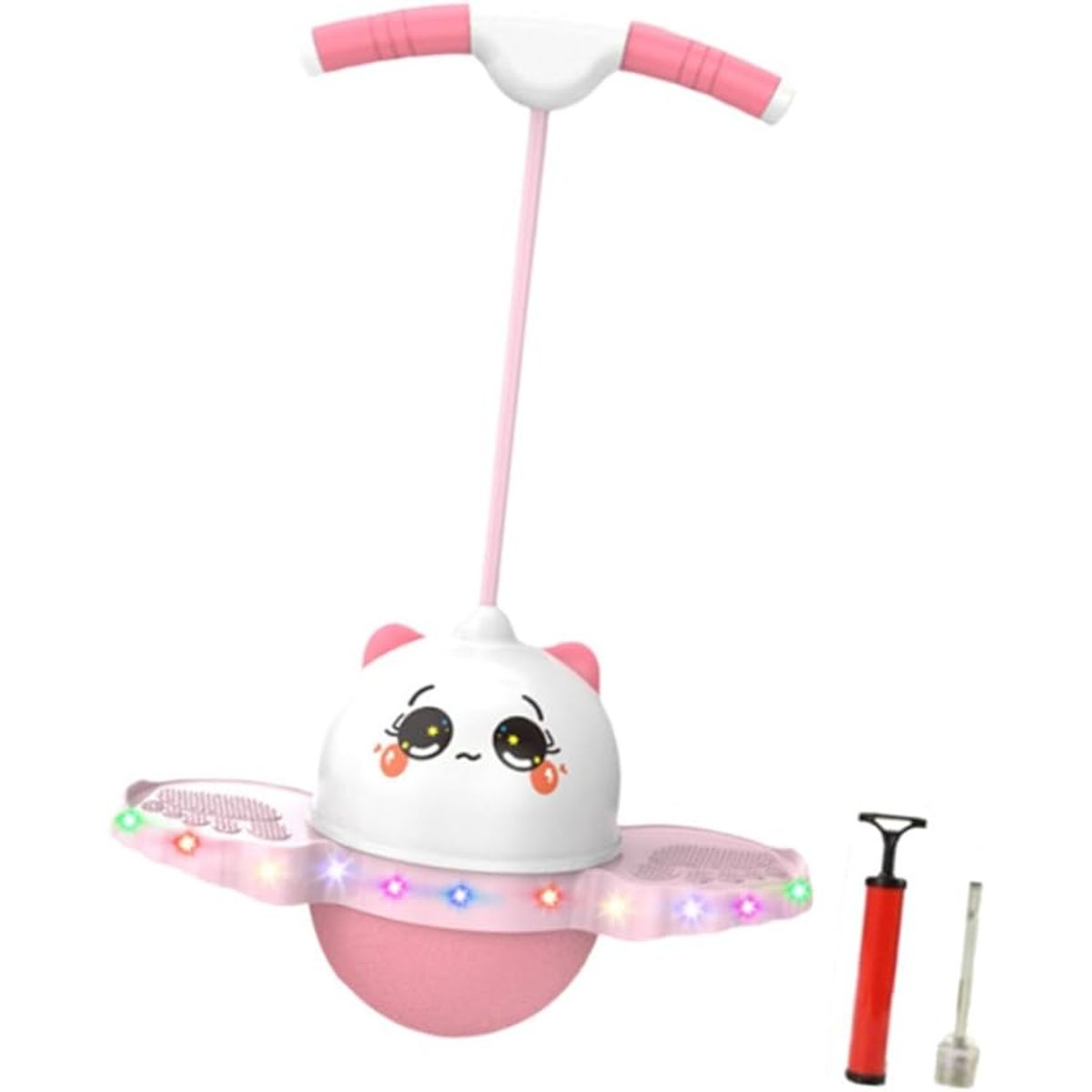 GENERICO - Pelota Saltarin con Luces led - Jumping Rosa