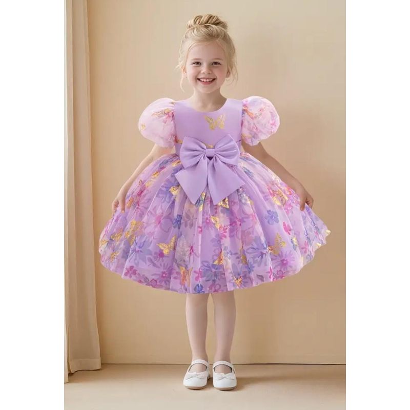 GENERICO - Vestido para Niña Mariposas Talla 6