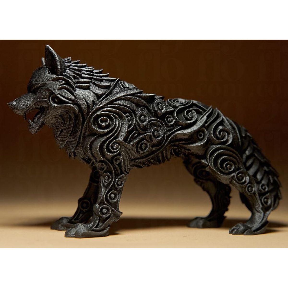 GENERICO - ADORNO EXCLUSIVO LOBO NEGRO 23cm x 11cm x 39cm