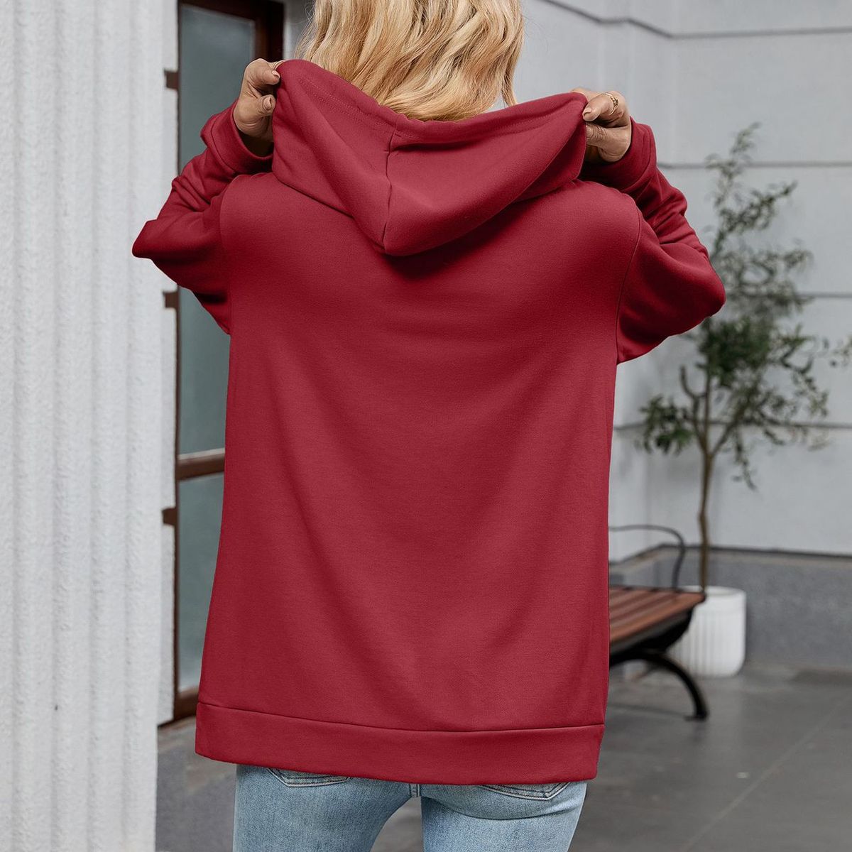 TIOZONEY - Sudadera con capucha y cremallera