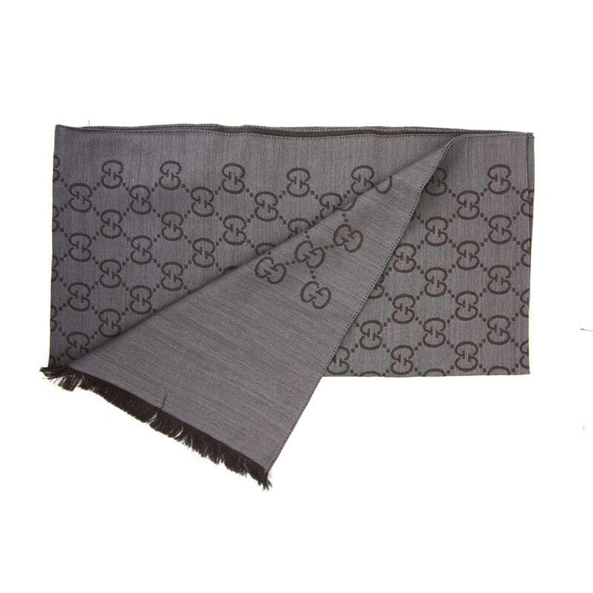 GUCCI - GUCCI Bufanda GG de Doble Jacquard de Lana Para Mujer - Beige Claro