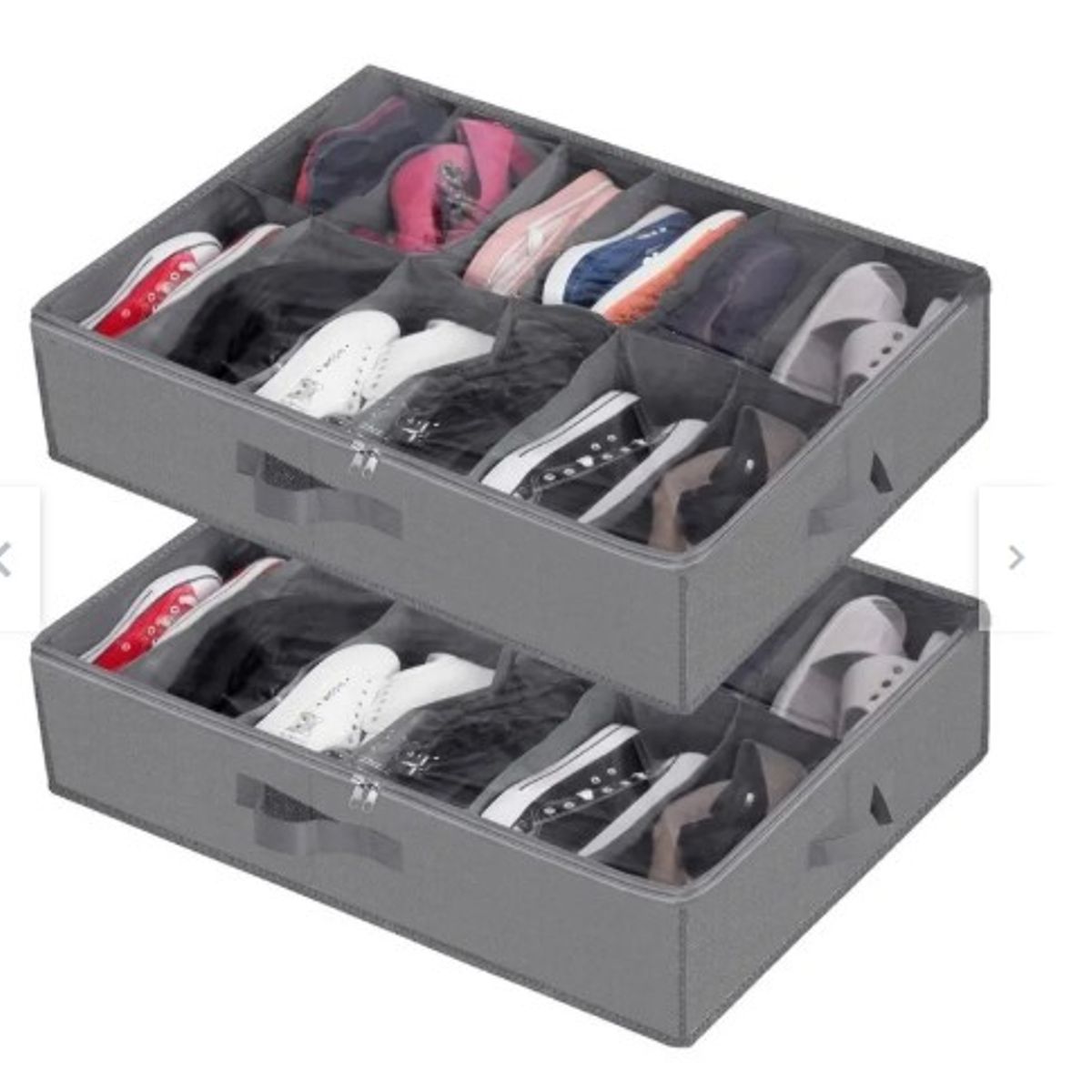 GENERICO - Organizador De Zapatos Almacenamiento Bajo Cama Zapatero X2 - Gris
