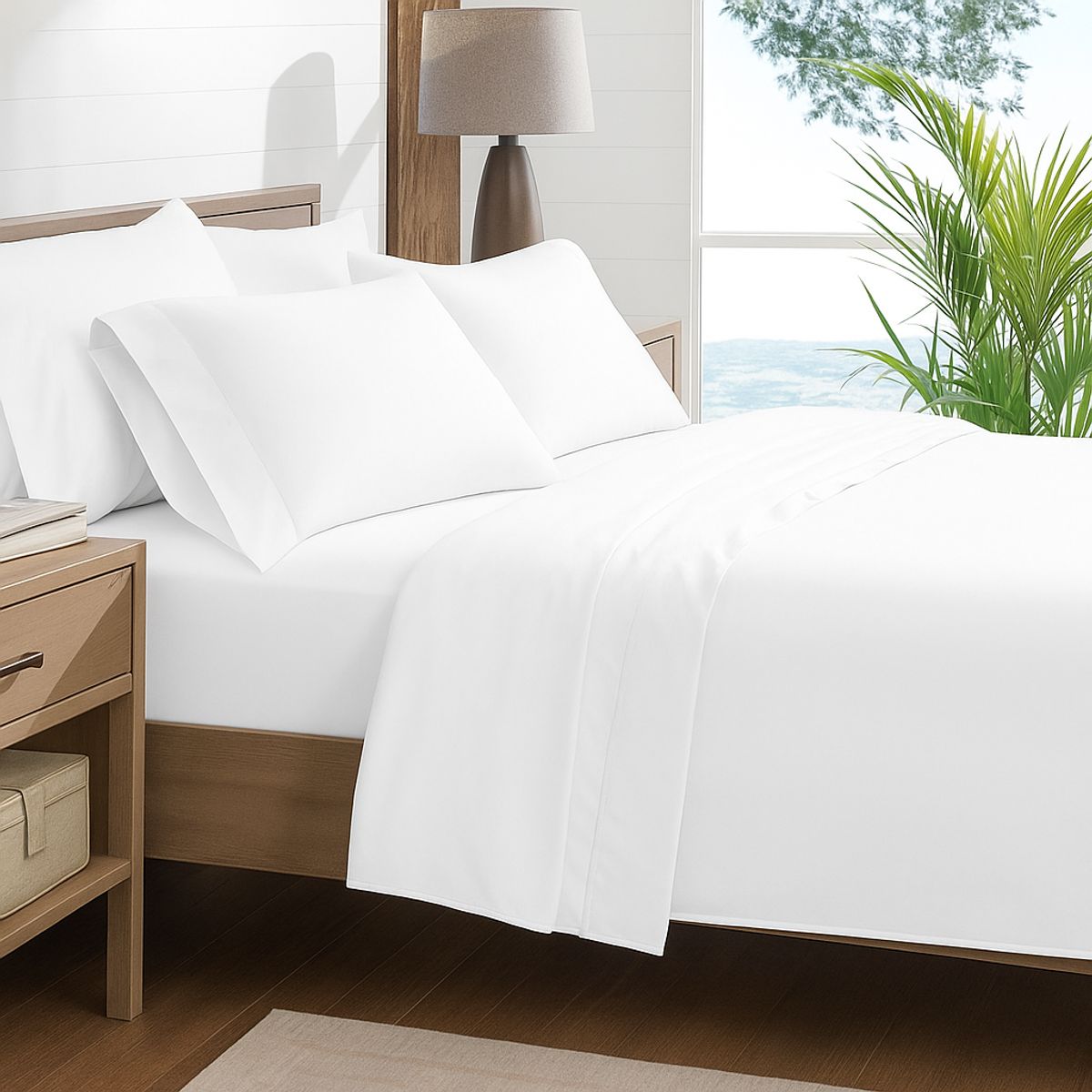 SOMNI - Juego de Sábanas Satén 100% algodón 400 hilos Somni