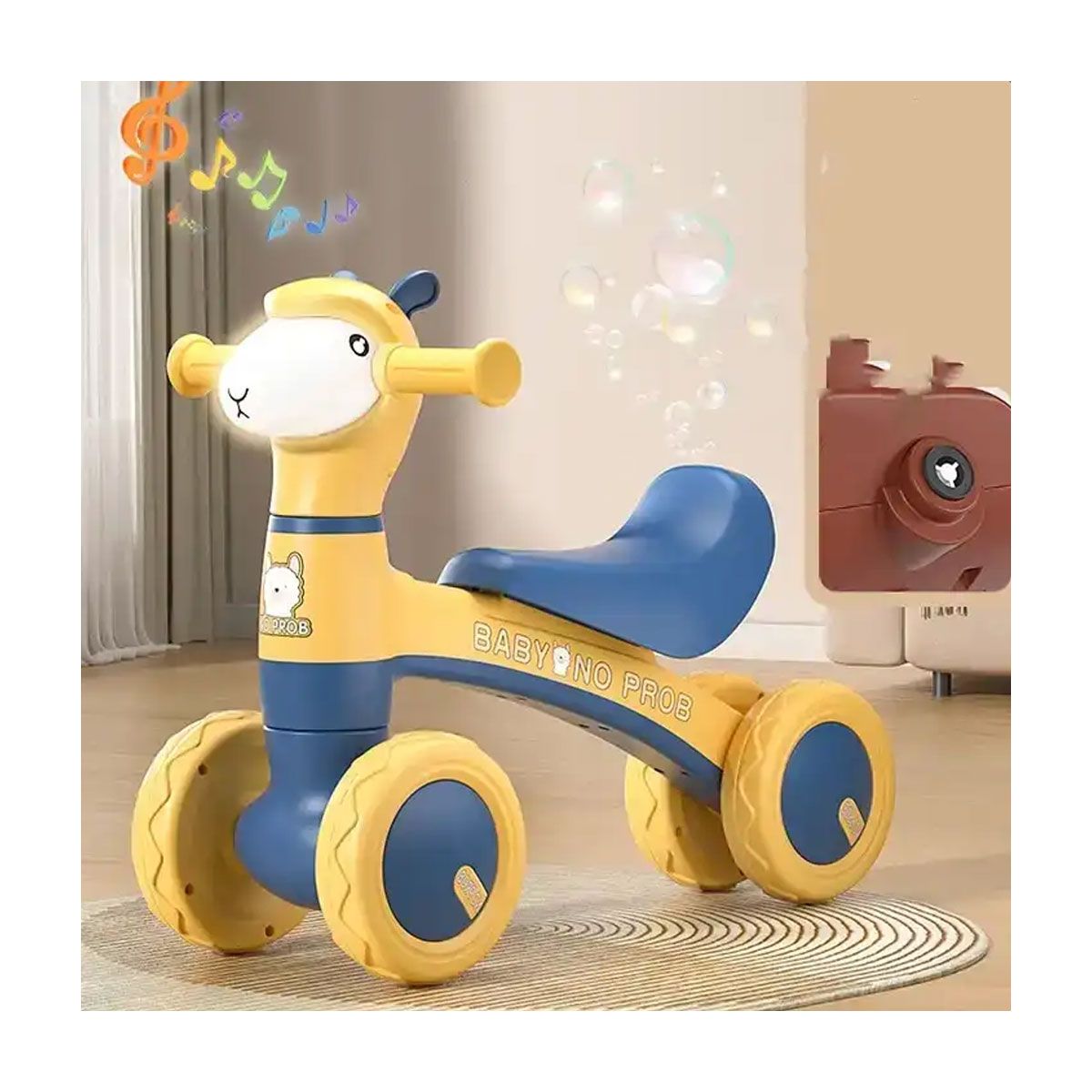 GENERICO - Triciclo Para Niños Infantil Música 4 llantas Azul