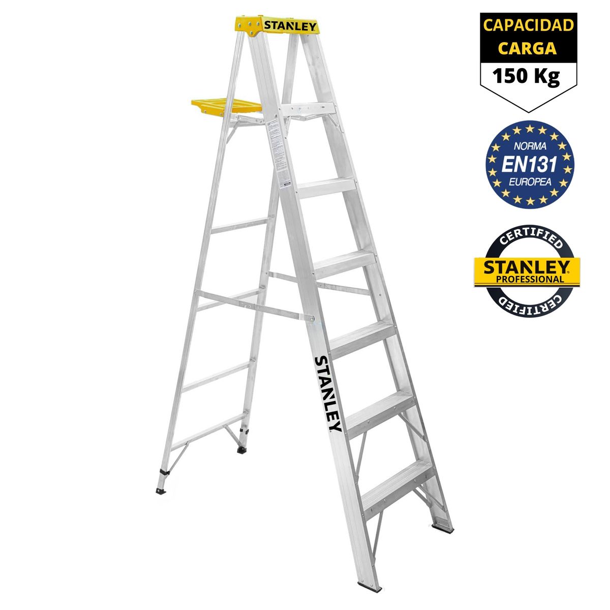 STANLEY - ESCALERA TIJERA 6 PELDAÑOS ALUMINIO STANLEY