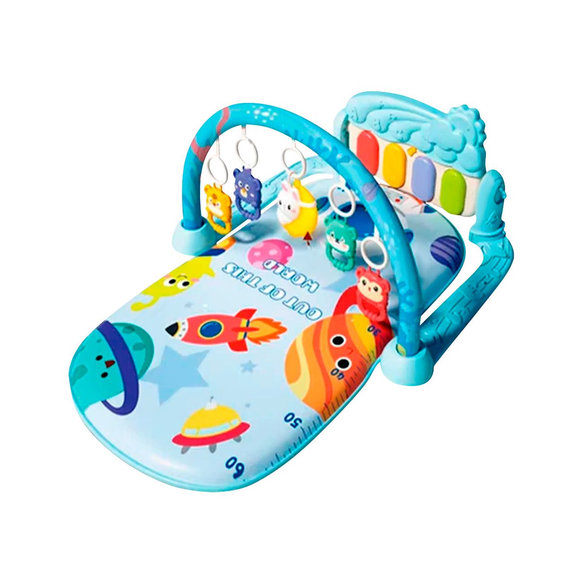 BUYPAL - Mini Gimnasio Musical con Piano Extraíble y Juguetes Azul
