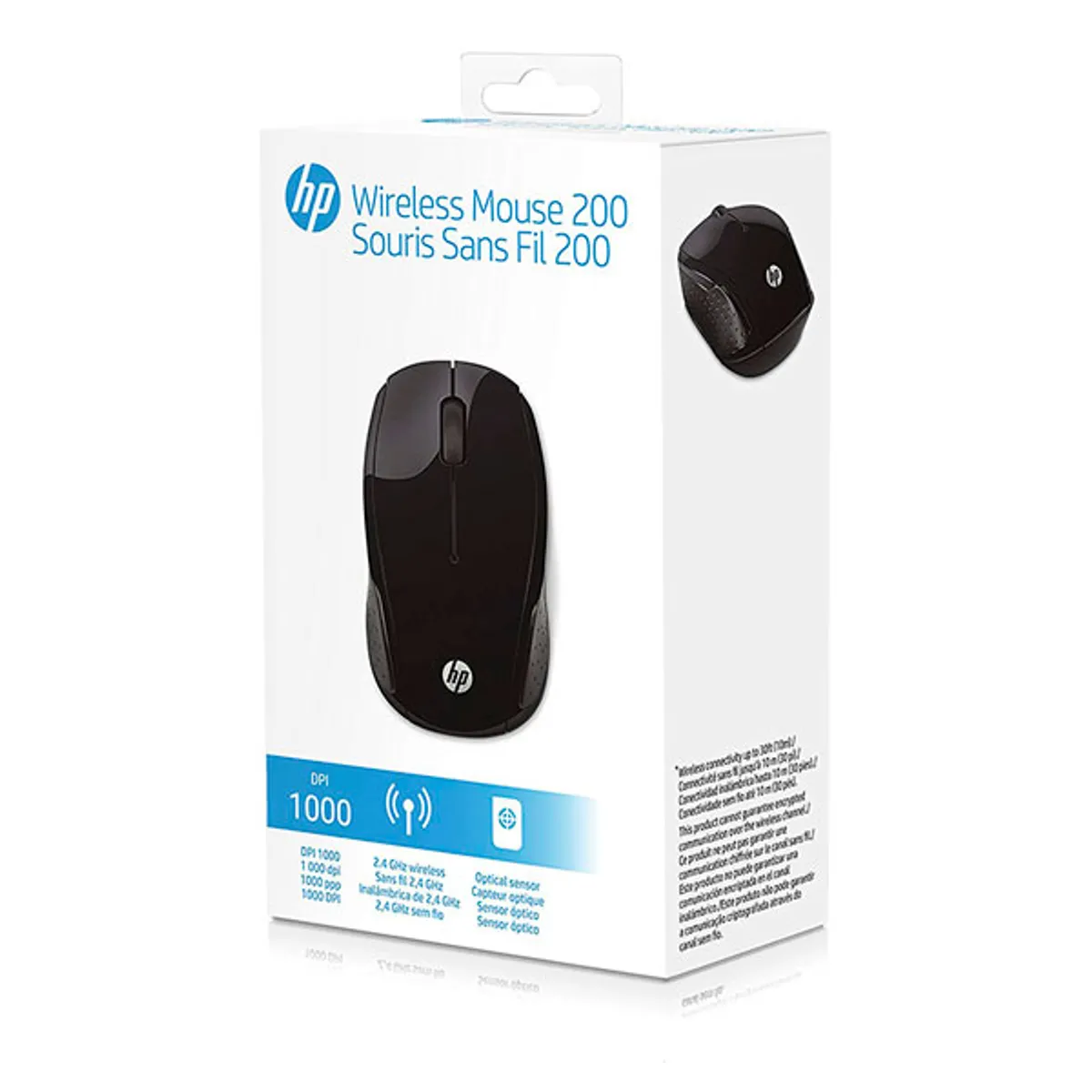 HP - MOUSE INALAMBRICO HP 200 1000DPI 24 GHZ NEGRO PN X6W31AAABL