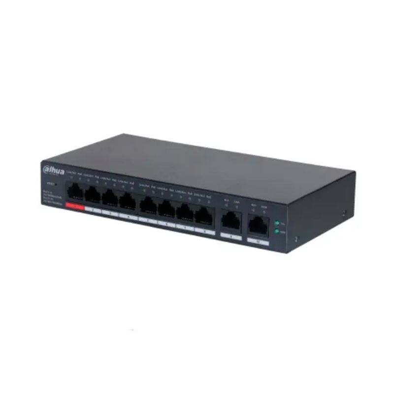DAHUA - SWITCH DAHUA 8P POE 10-100 2P UPLINK GIGABIT PN DH-CS4010-8ET-110
