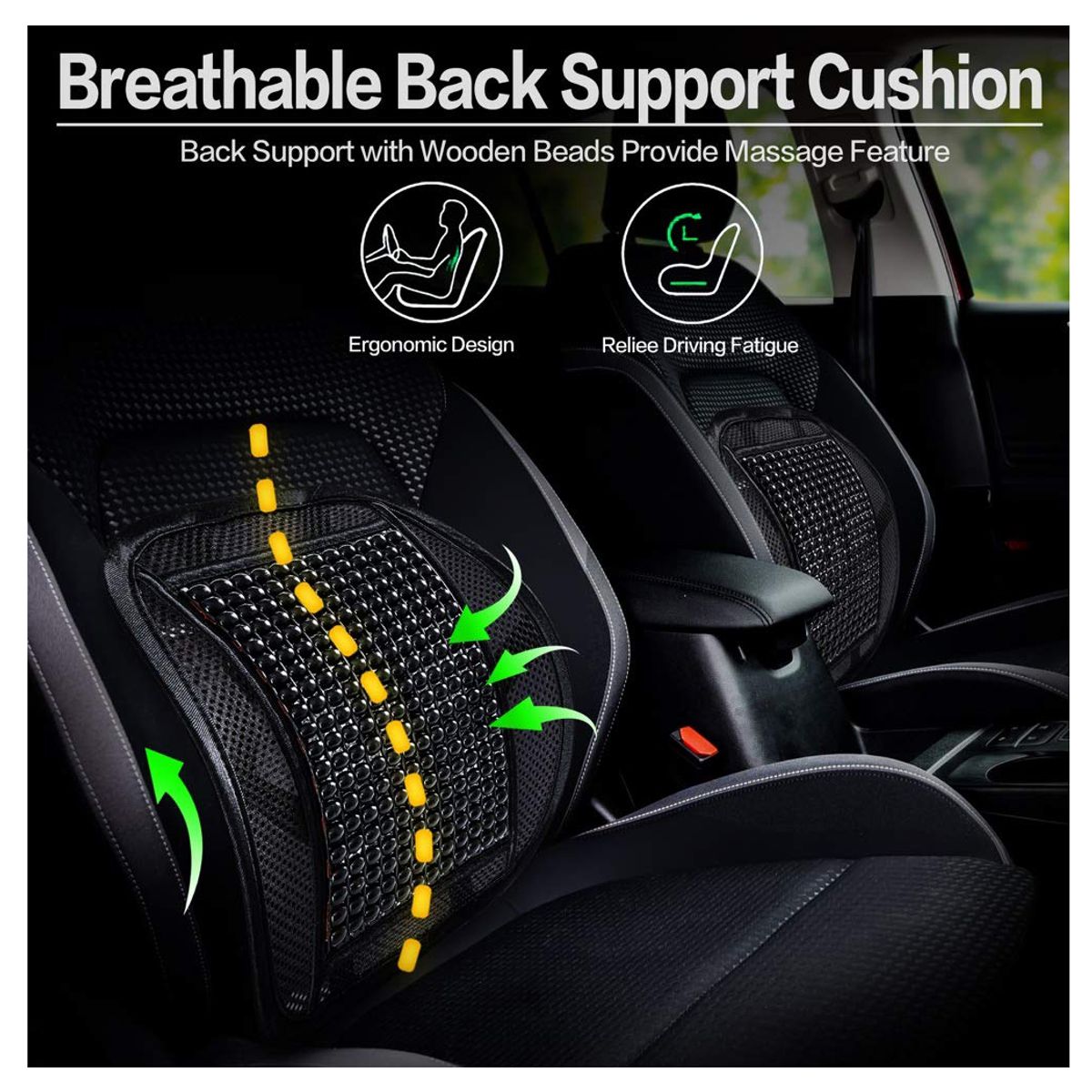 GENERICO - Respaldar Riñoneras Bolitas Asiento Vehiculo