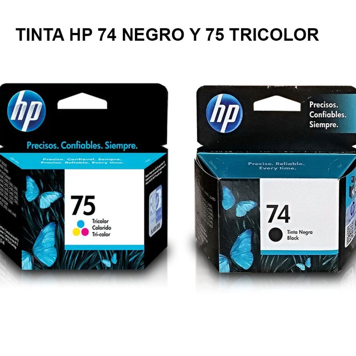 HP - Kit de Tinta HP 75 Tricolor y 74 Negro