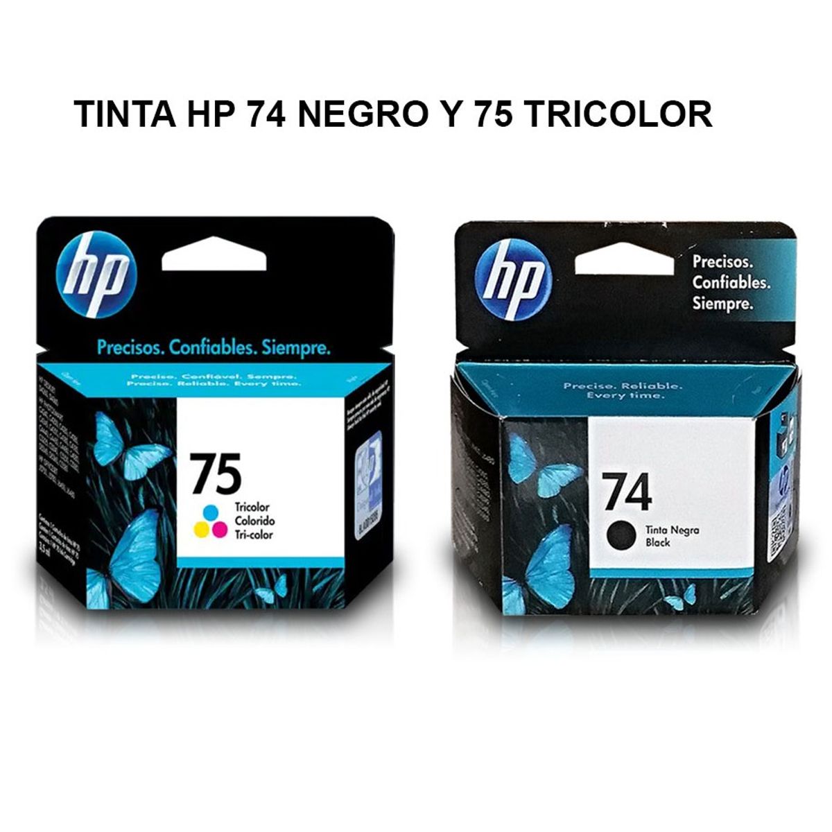 HP - Kit de Tinta HP 75 Tricolor y 74 Negro