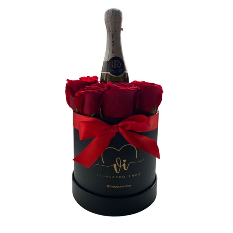 GENERICO - Box Clasico con Espumante - Rosas rojas - Arreglo Floral