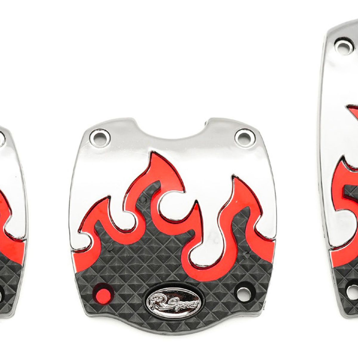 GENERICO - Pedales Deportivos Diseño Fuego Negro con Rojo