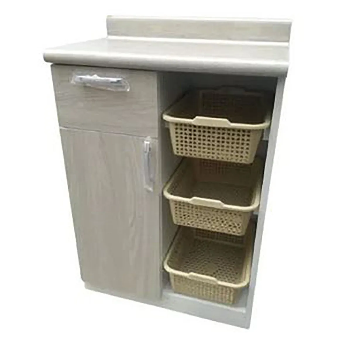 START FG - Verdulero Repostero Italia 3 Canastas Mueble de Cocina Melamine Crema