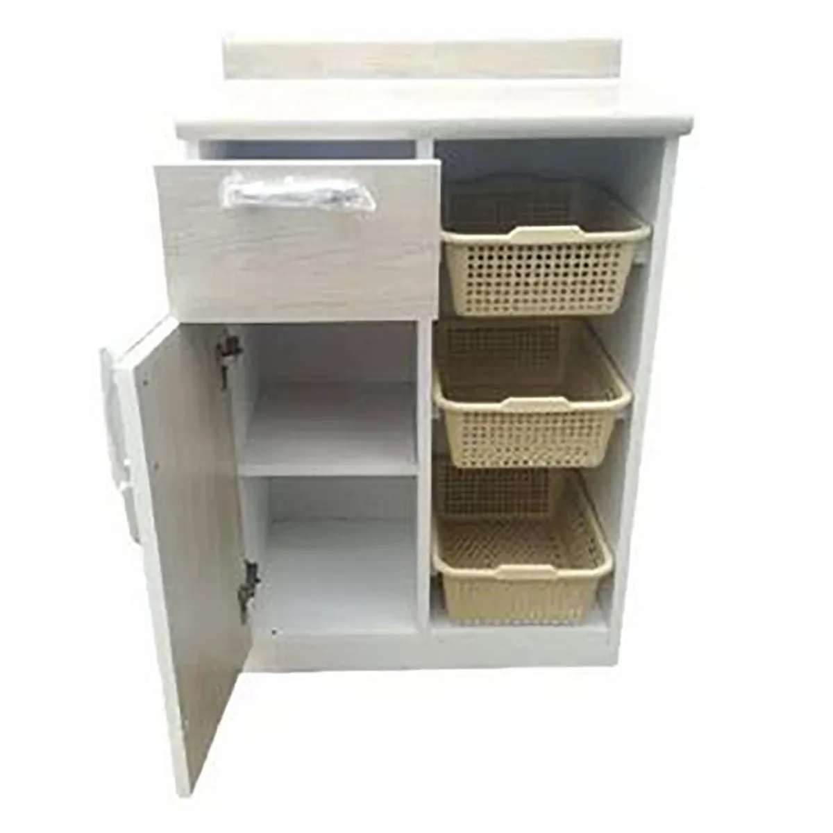 START FG - Verdulero Repostero Italia 3 Canastas Mueble de Cocina Melamine Crema