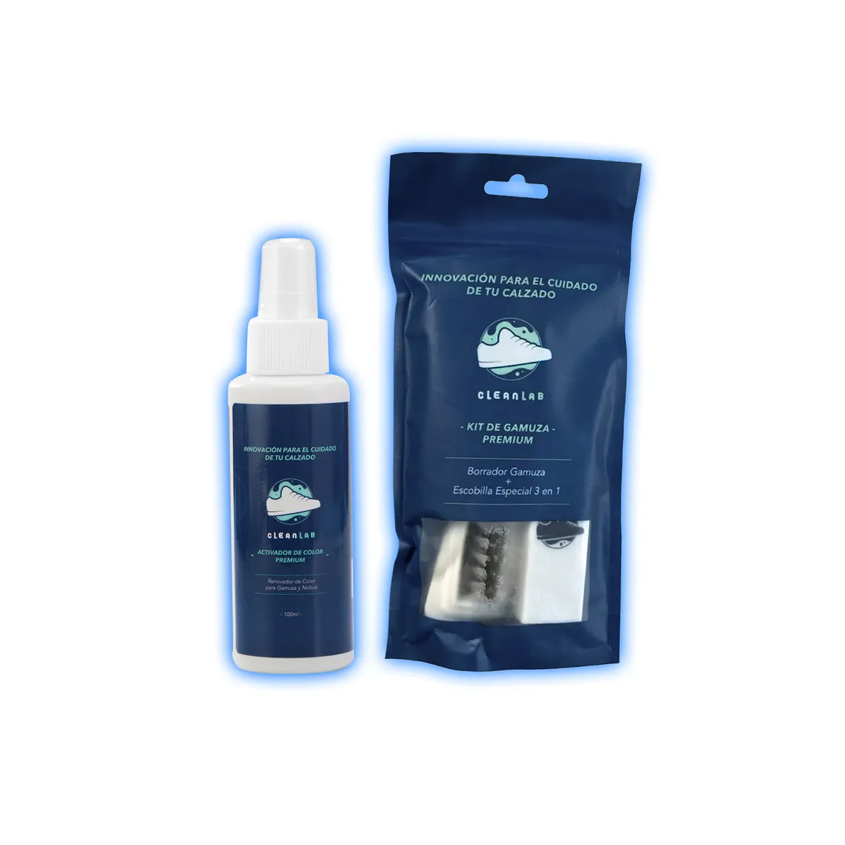 CLEAN LAB - Kit limpiador de Gamuza + Activador de Color Premium