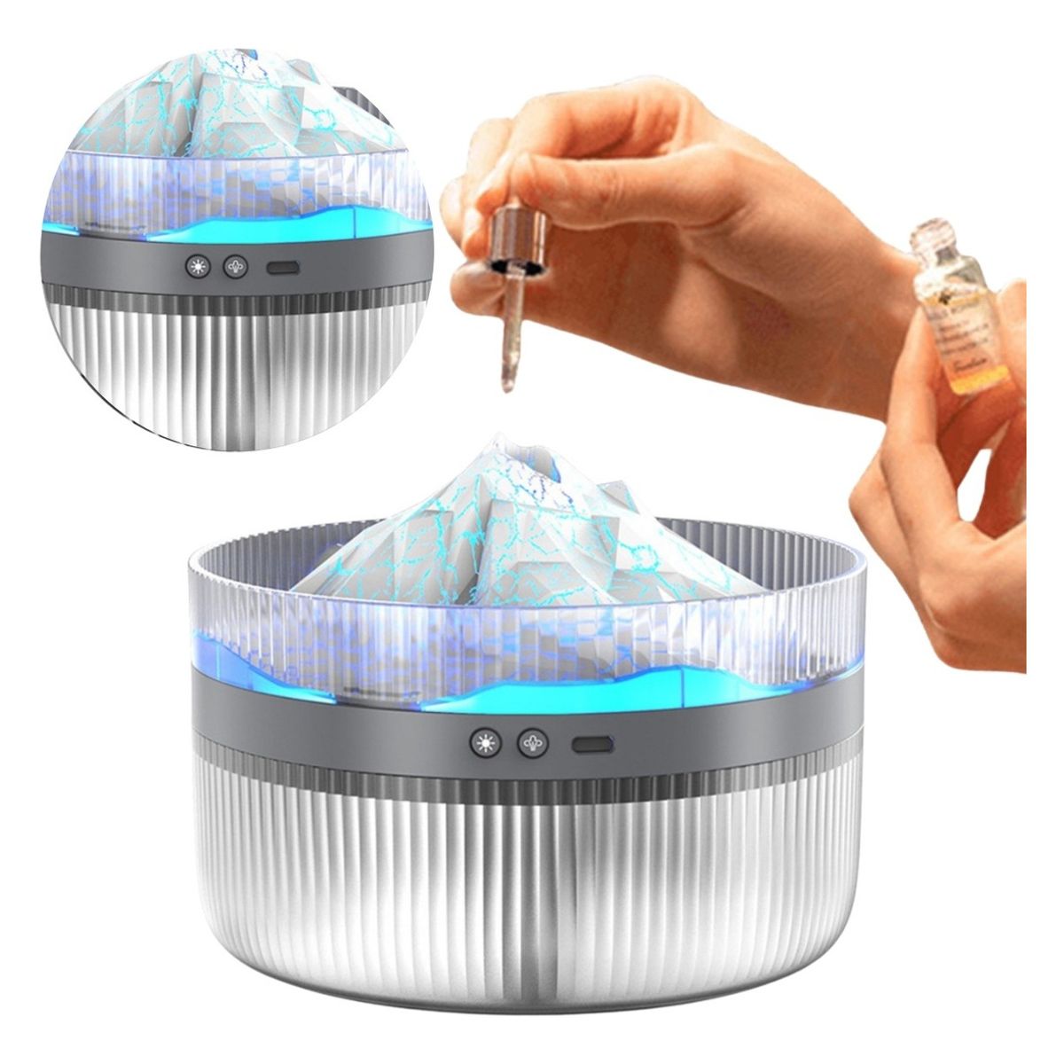 PREMIUM - Humidificador De Aire Aromatizador Modelo Volcán 2l Rgb Negro