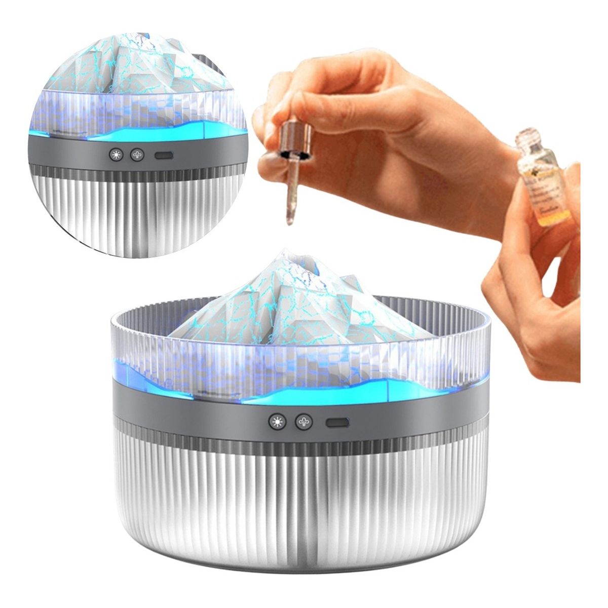 PREMIUM - Humidificador De Aire Aromatizador Modelo Volcán 2l Rgb Negro