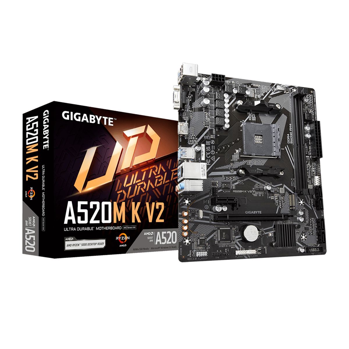 GIGABYTE - PLACA MADRE GIGABYTE A520M K V2 MATX AM4 AMD A520 PARA RYZEN 3-5-7 PN A520M K V2