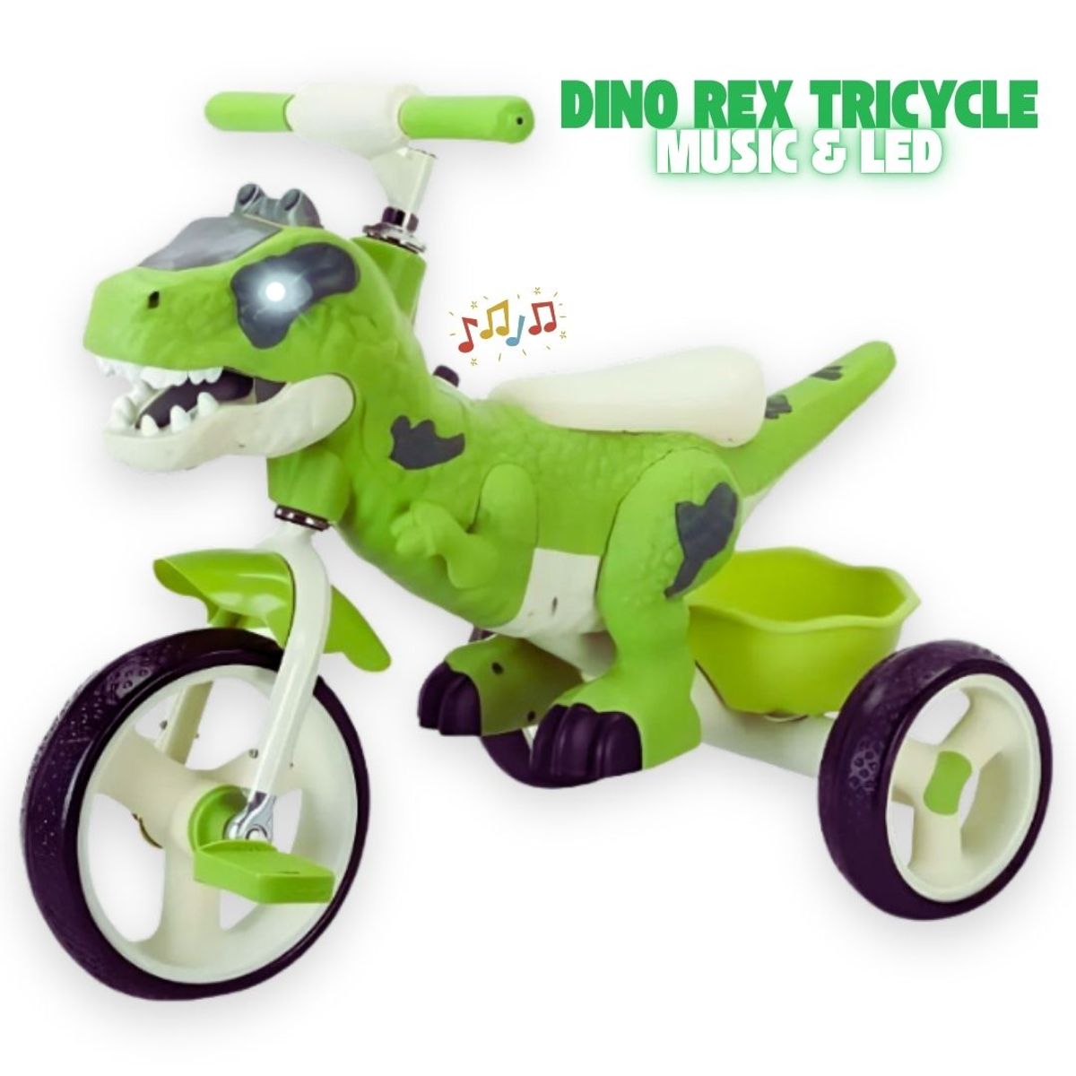 GENERICO - Triciclo Dinosaurio Rex Led & Musical Para Niños