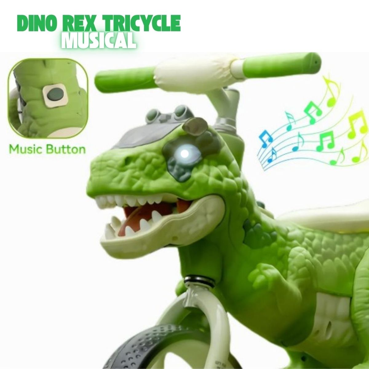 GENERICO - Triciclo Dinosaurio Rex Led & Musical Para Niños