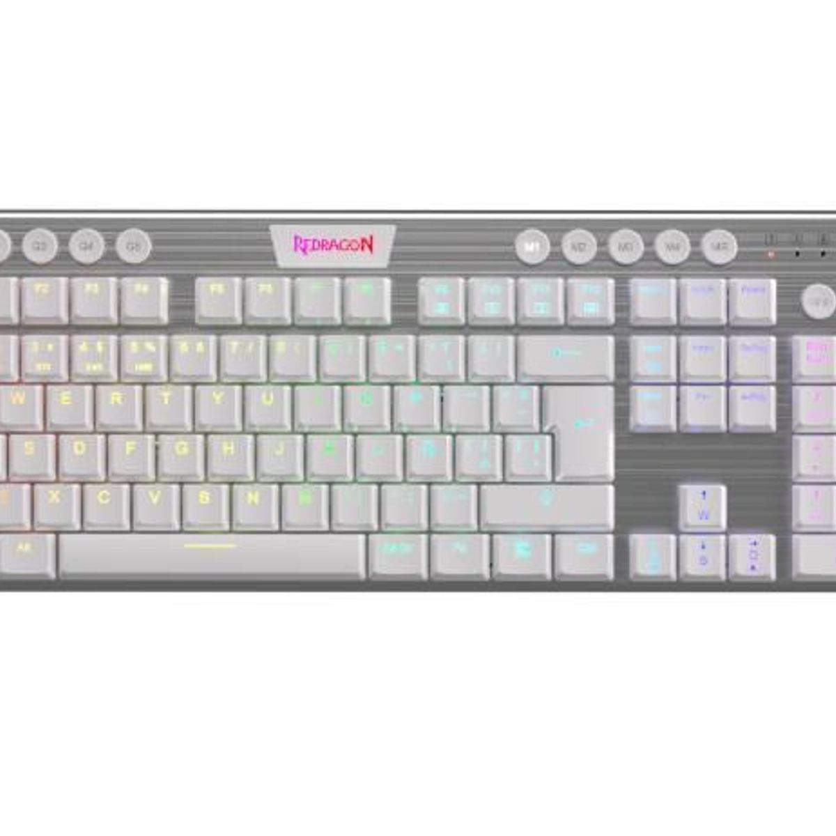 REDRAGON - Teclado Horus Fs Inalámbrico Blanco K618W-RGB Red Switch Sp Español