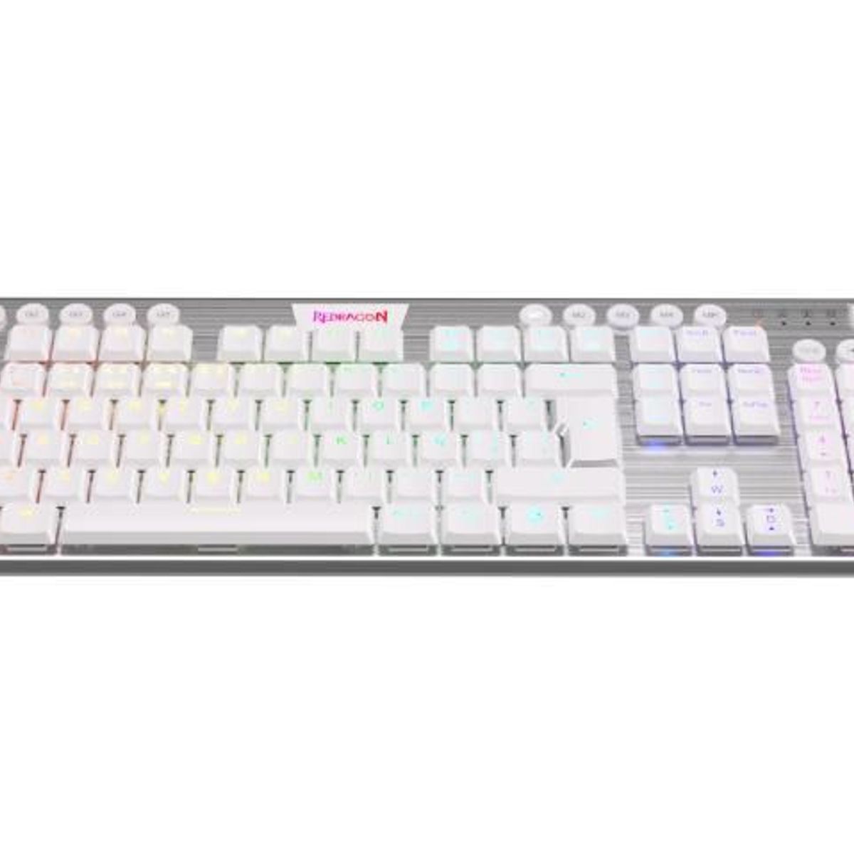 REDRAGON - Teclado Horus Fs Inalámbrico Blanco K618W-RGB Red Switch Sp Español