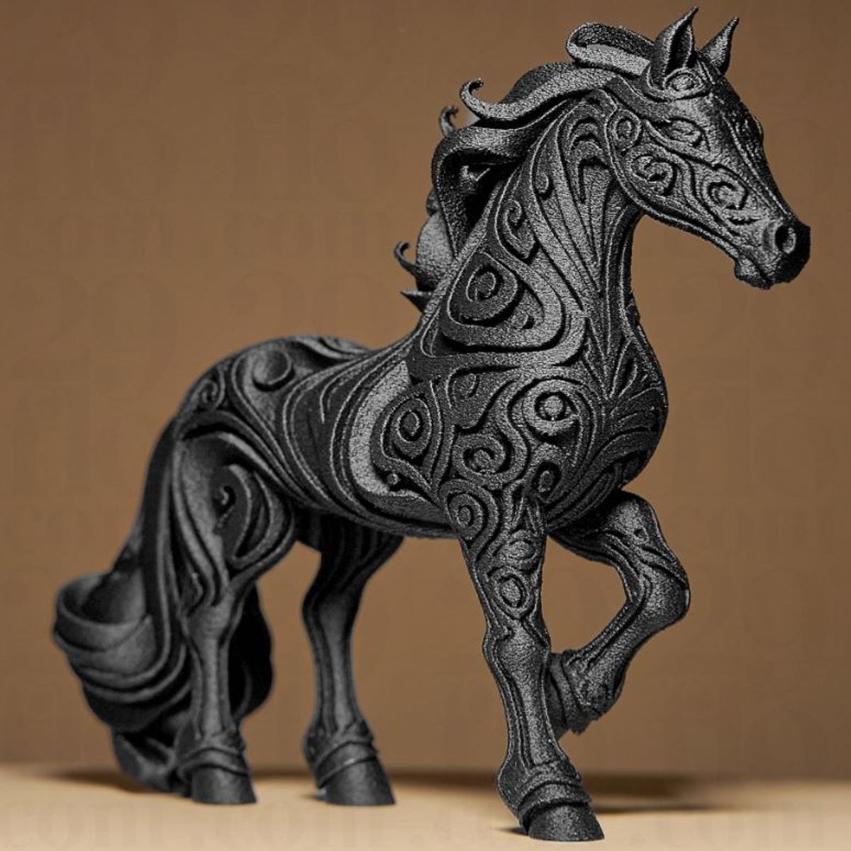 GENERICO - ADORNO EXCLUSIVO CABALLO NEGRO 23cm x 7cm x 27cm