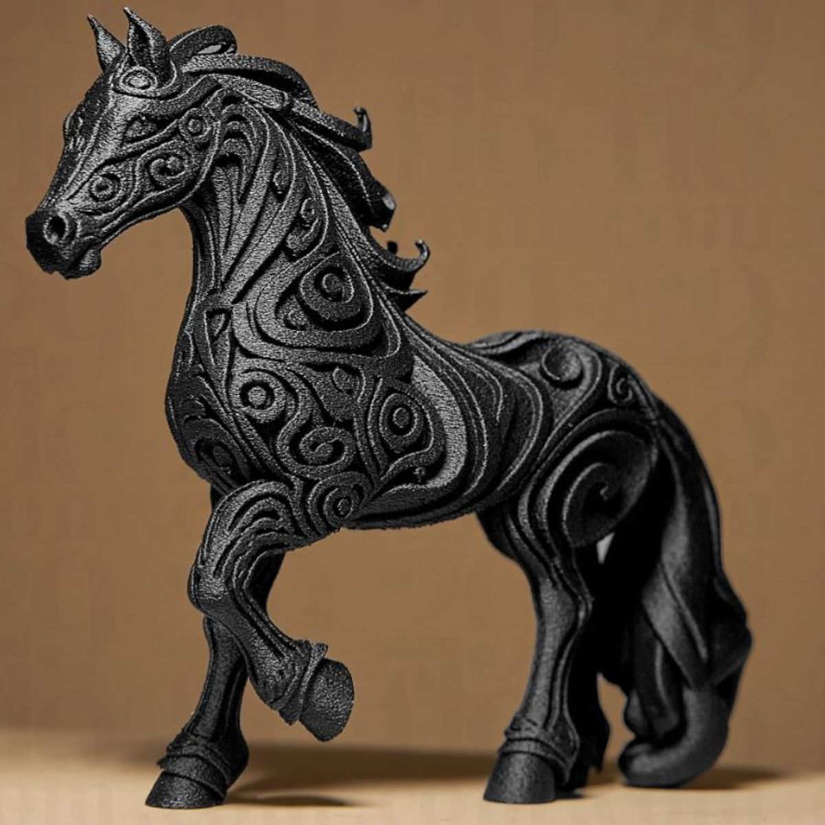 GENERICO - ADORNO EXCLUSIVO CABALLO NEGRO 23cm x 7cm x 27cm