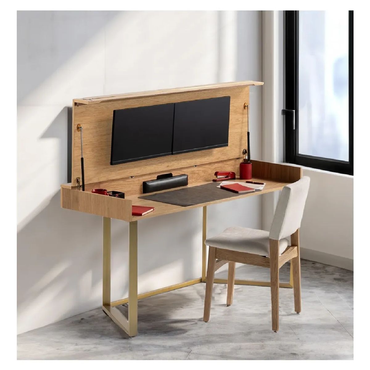 TU MESITA - Escritorio Práctico y Funcional Rosberg color Haya  Abatible TU MESITA