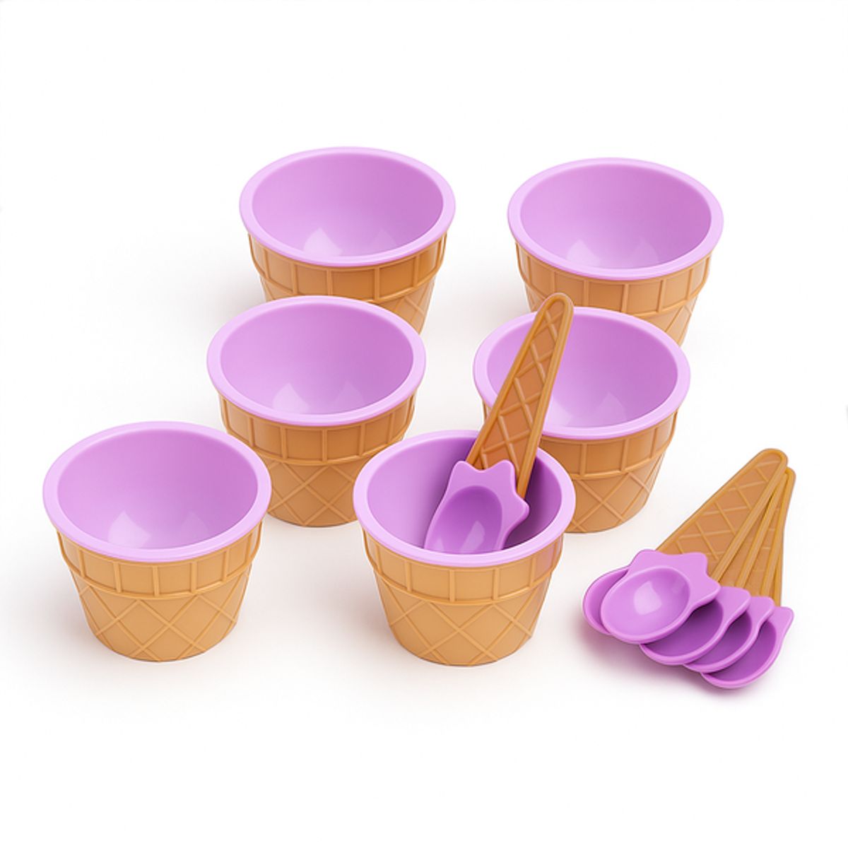 PIA COPELLO STORE - Set x6 Bowls con Cuchara para Helado - Morado