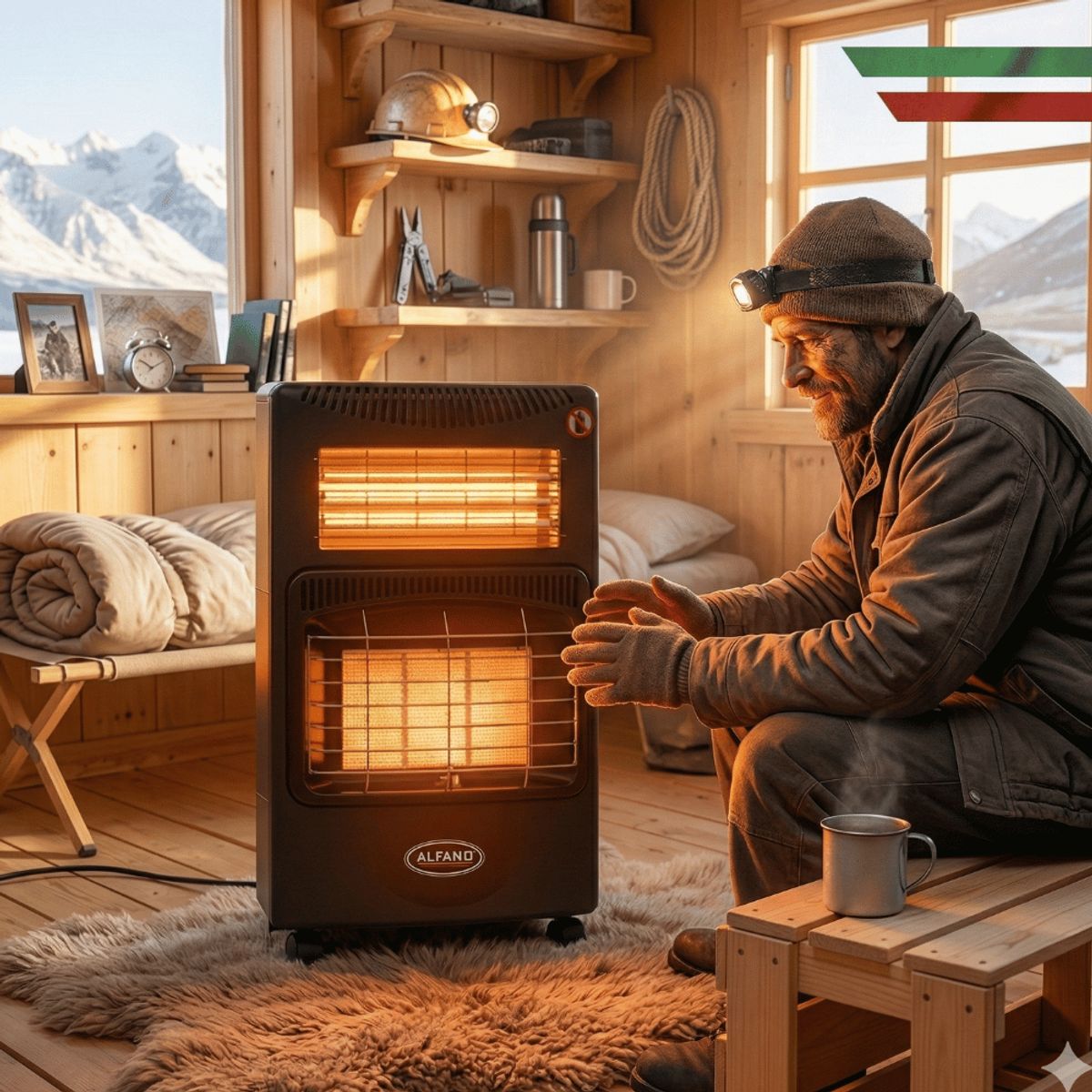 ALFANO - Estufa Dual Gas y Eléctrico ALFANO 03 niveles hasta 30 m2 incl Válvula Premium LD-168GQF