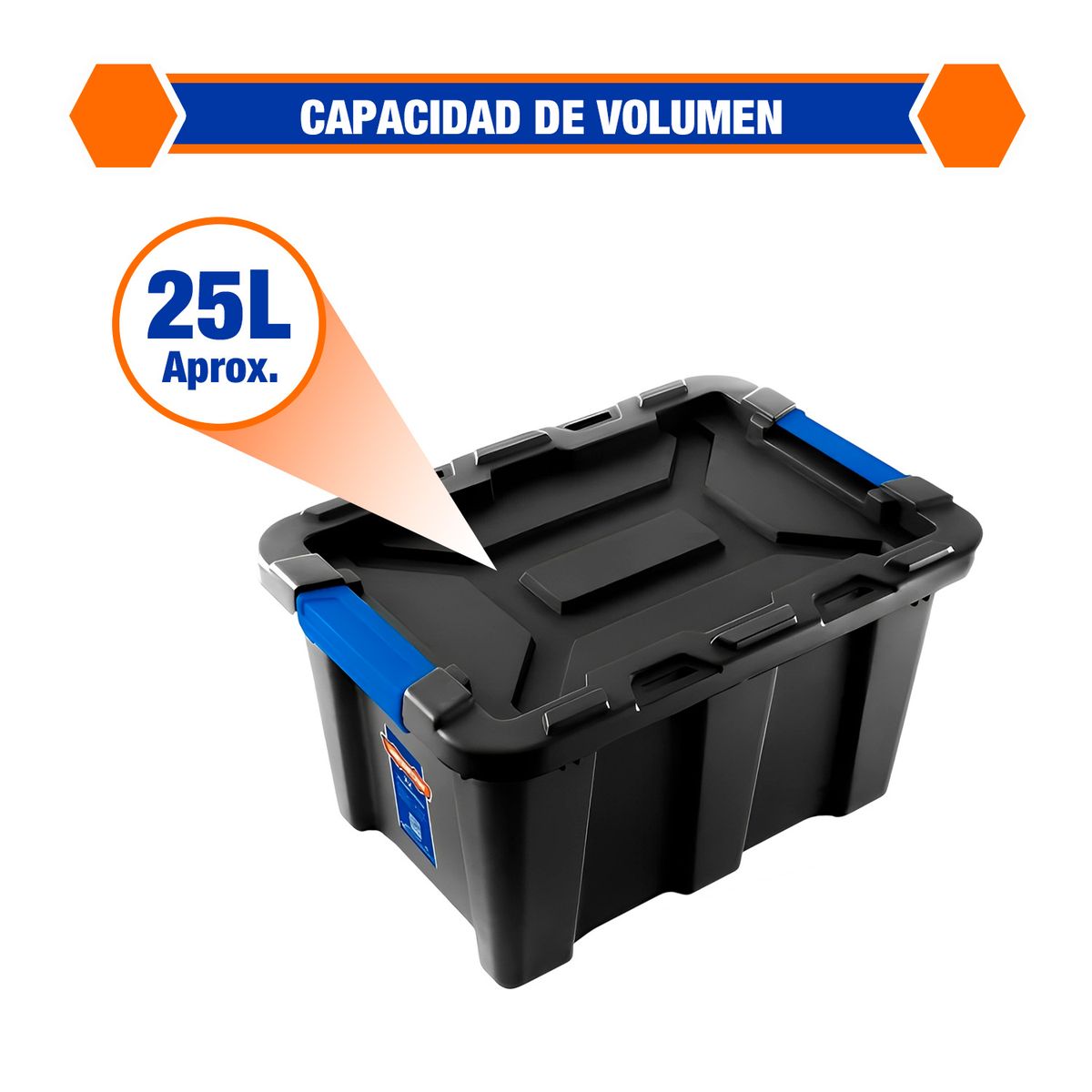 GENERICO - Caja Contenedor Apilable 25l Plástico Pp Wadfow - Wtb3325